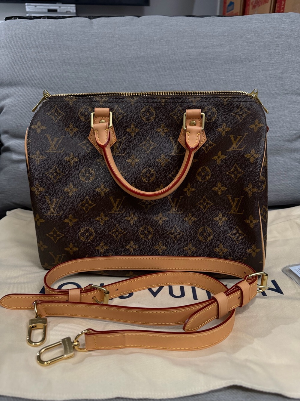 ❌❌❌❌SOLD❌❌❌❌Louis Vuitton Brown Monogram Satchel with Vachetta Trim